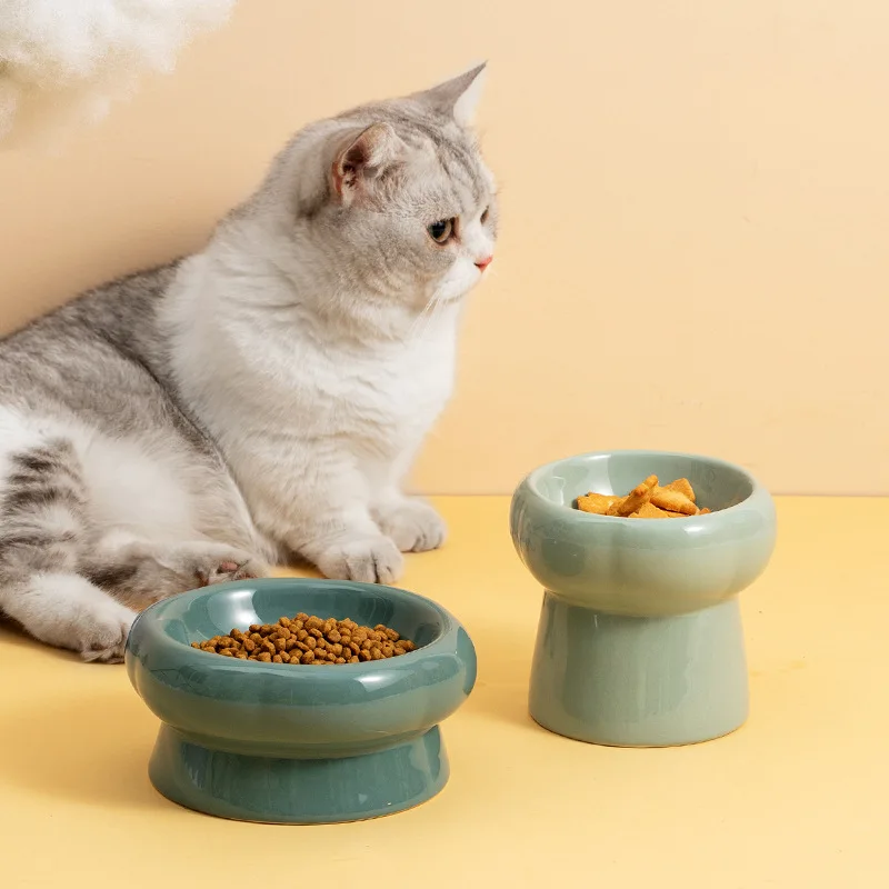 Wholesale Personalised Raised Pet Feeding Bowls Standup Elevated Cat Food Bowl Ceramic Cat Bowl