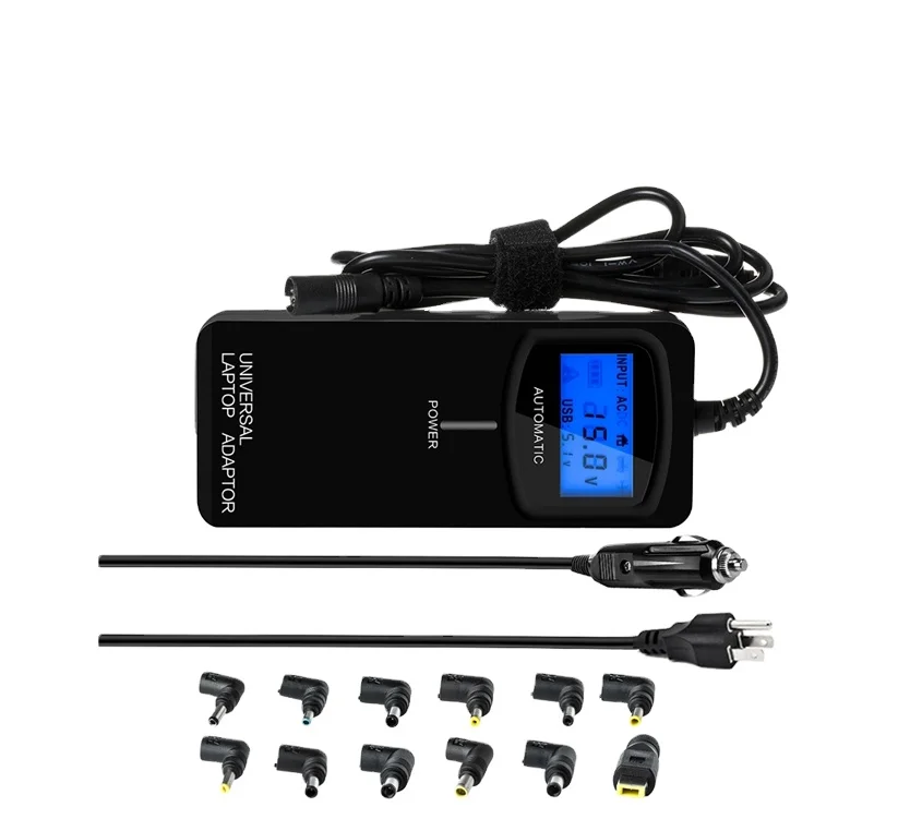 
Заводская цена 2 в 1 автомобиль и дом автоматический ЖК Универсальный адаптер питания сменный многофункциональный автомобильный адаптер зарядного устройства 90 Вт 