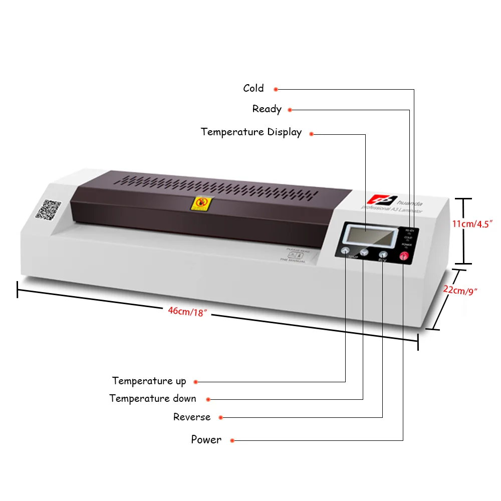 Huanda HD-260E Huanda A4 A5 Size Plastic Card Laminator Laminating Film Roll Hot Laminating Machine