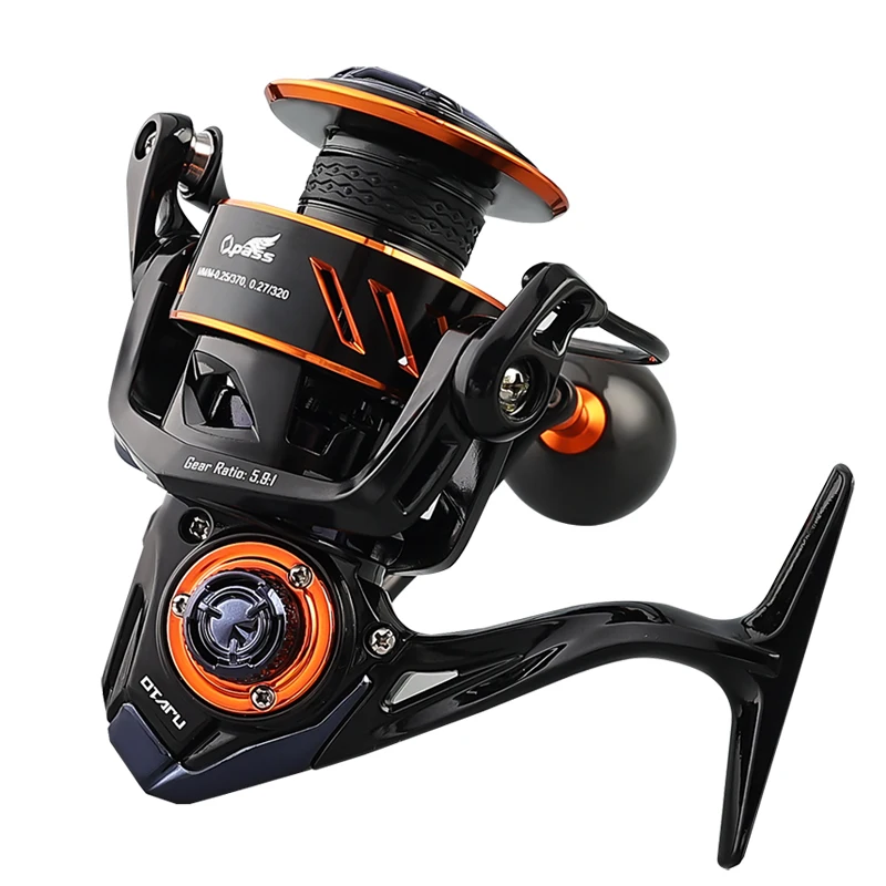 1500# 2500#Spinning Fishing Reel 5.9:1,5.1:1 7-12kg 7+1BB Orange And Black Composite Spinning Reel For Fishing