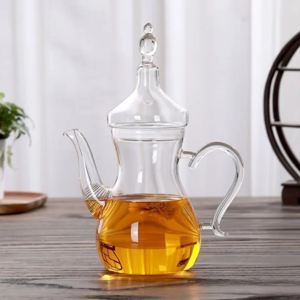 Wholesale Glass Tea Set Clear Teapot Durable High Borosilicate Heat-resistant  Glass Summer Cold Teapot