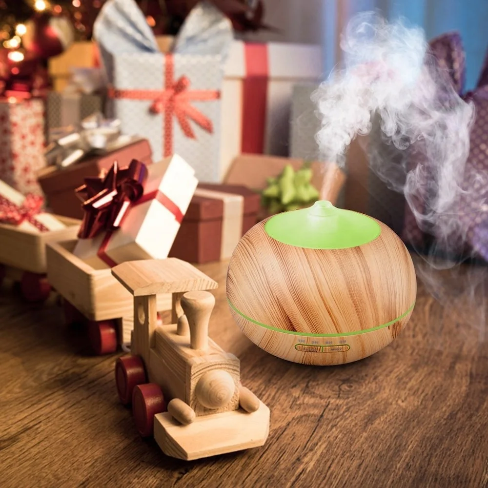 2021 Trend 500ml Ultrasonic Humidifier Essential Oil  Mist Humidifier Air Purifier Home Humidifier  Light-Wood Color