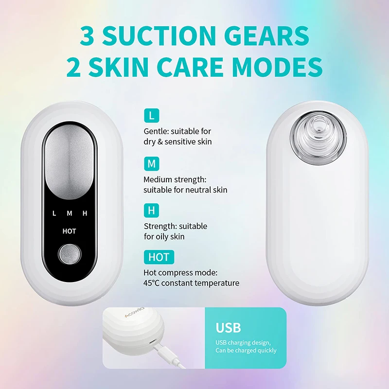 Unique Woodpecker Design 42 Celsius Degree Electric Small Heating Blackhead Remover Vacuum Pore Cleaner