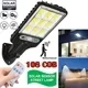 Solar Outdoor Led Courtyard Wall Lamp 3 Modes Human Body Induction Garden Terrace Garage Door Street Lighting