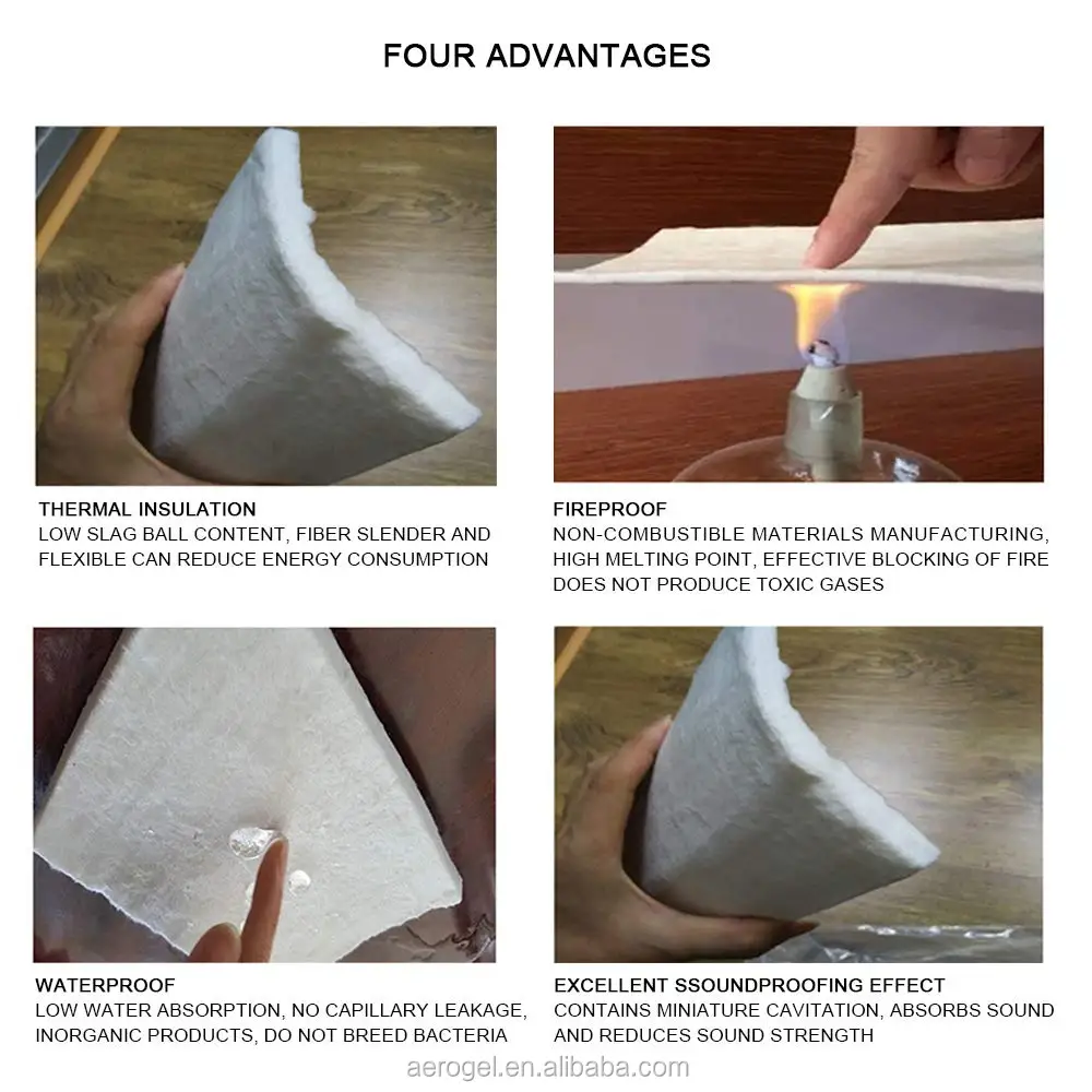 Factory Direct Supply 10mm Fire Proof Insulation Aerogel Silica Blanket for Heat Resistance
