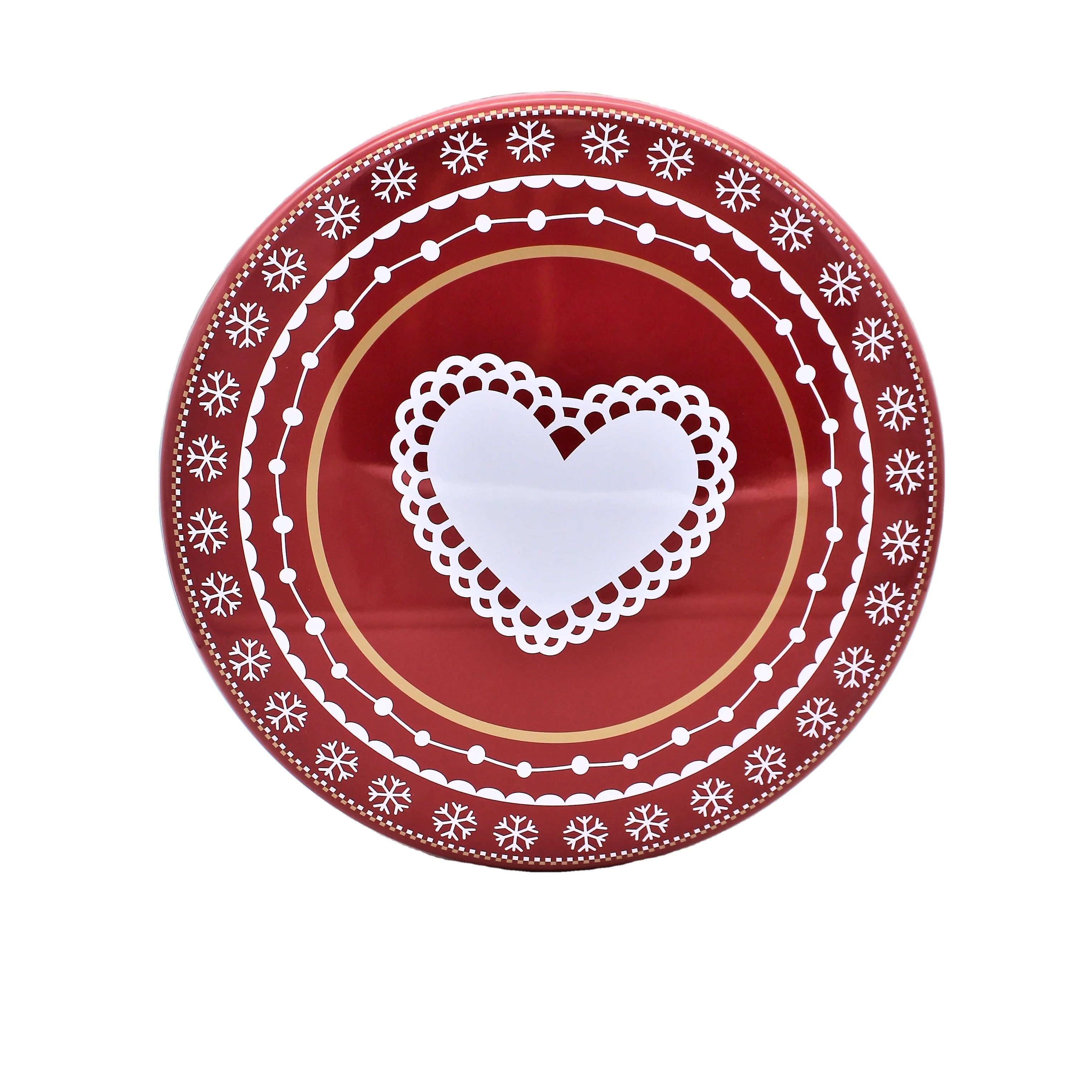 Round Shaped Christmas Tea Cans Metal Chocolate Tin Box For Gift Cookie Cake