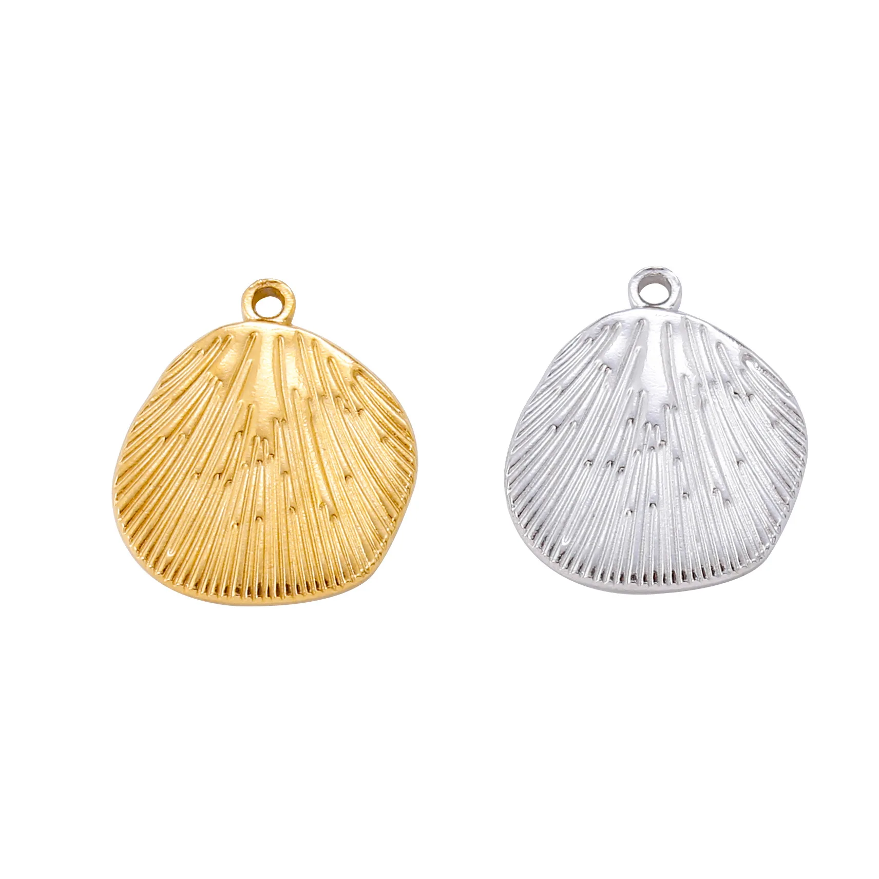 Stainless Steel Hydraulic Shell Pendant Accessories For Diy Necklaces Earrings Jewelry Accessories Supplies