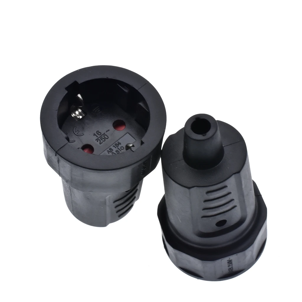 European 16A Grounded Industry Assemble Wiring Plug Germany Russia Power Cable Connector Female Male EU Schuko Power Socket Plug