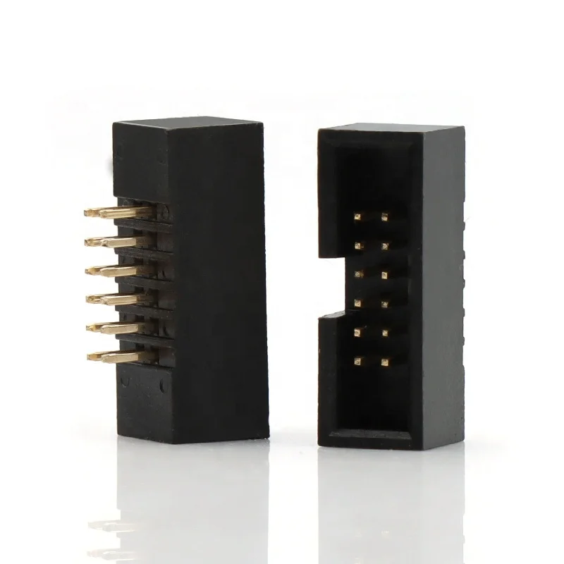 male female shrouded 1.27mm pitch 2x6 pins 12pins dc3 box pin header 1.27 pin header