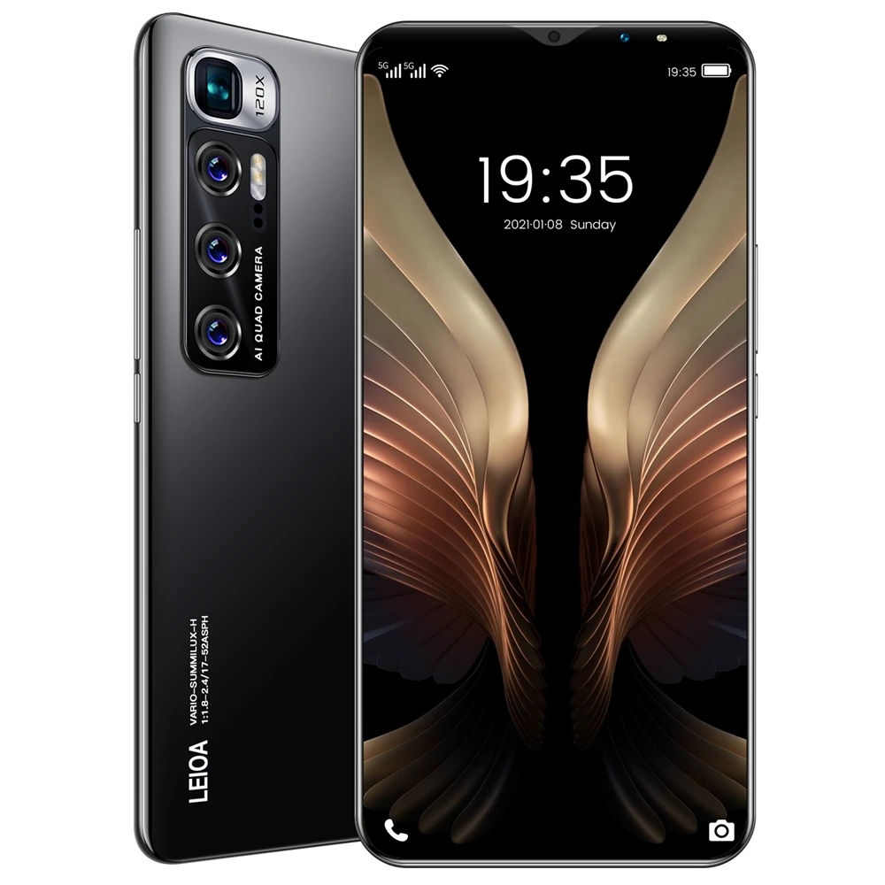 Dropshipping 2022 factory direct sale 6.1inch m10 plus smart phone 8GB + 512GB full screen Mobile phone finger/face unlock phone