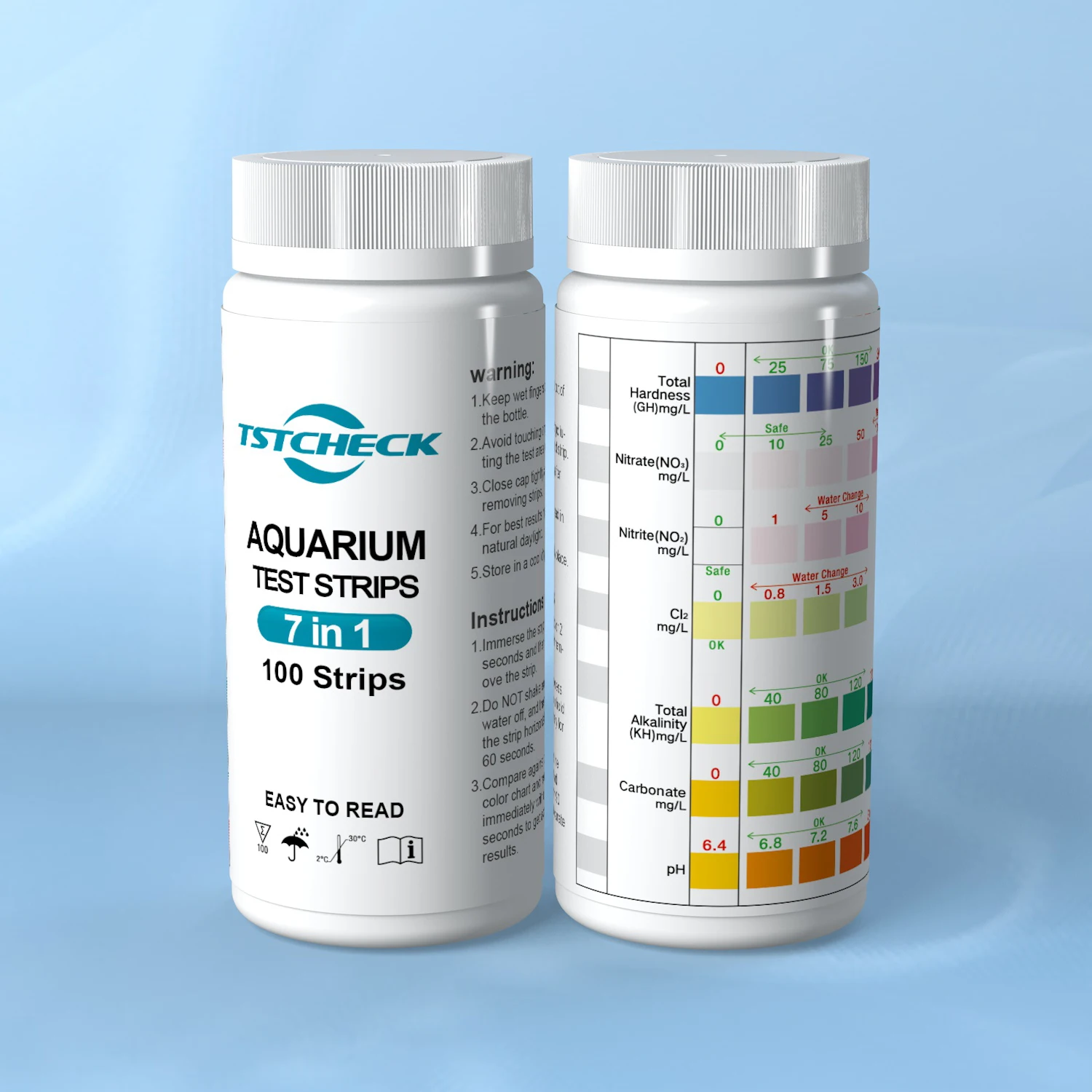 hot selling  7 in 1 testing strips for aquariums tank water pond  chemical testing kits
