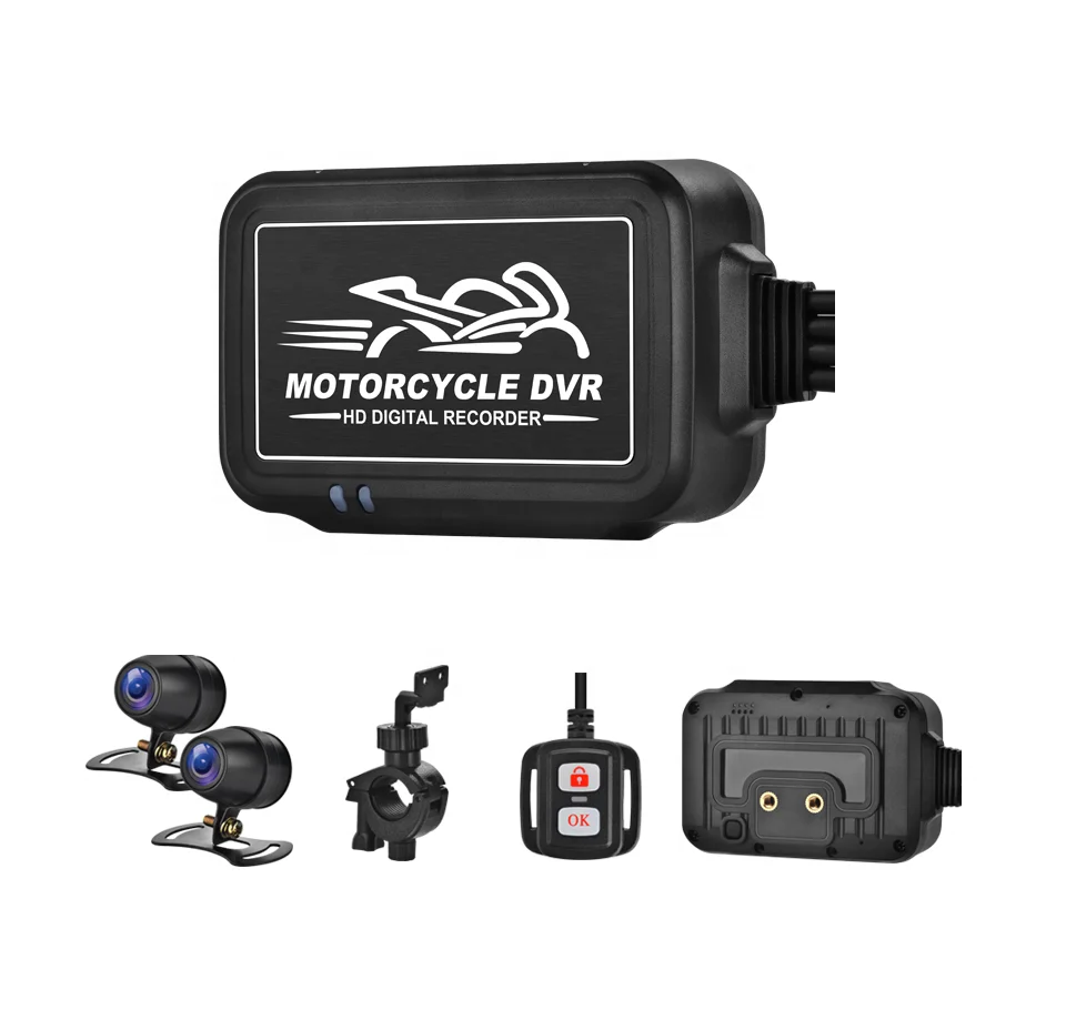 Relee Motorcycle Driving Recorder Full HD Motorcycle Dashcam 1080P Front & Rear Camera Video Recorder DVR WiFi Control GPS