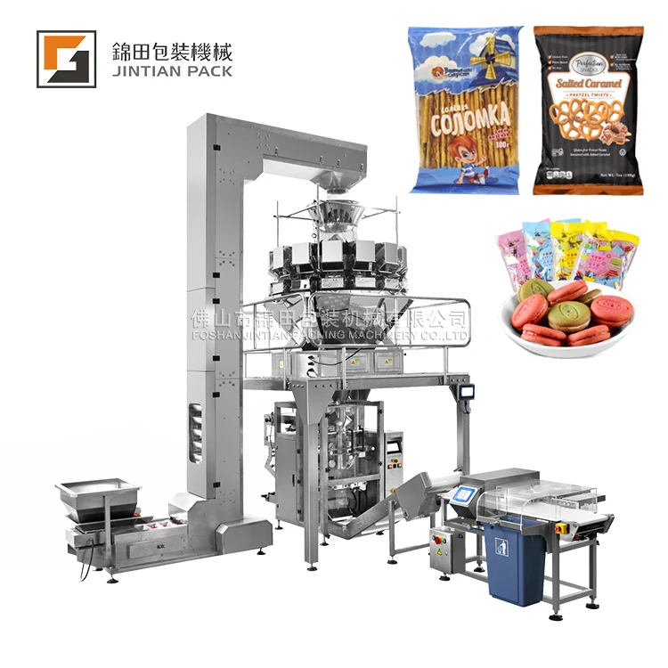 Pneumatic CE ISO cashew nut cookies snack food packing machine