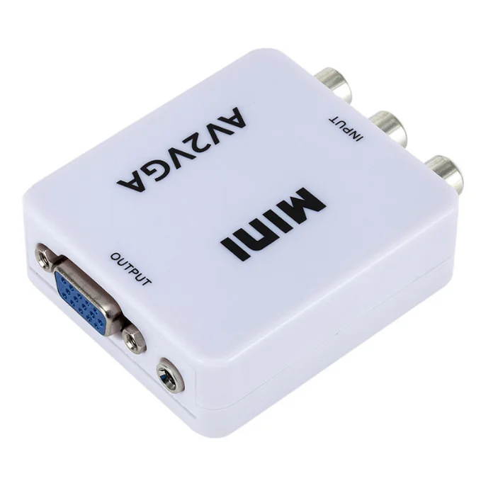 AV TO VGA converter adapter RCA LCD Projector Monitor TV Converter PC Video VGA 15Pin  Support Signal Output