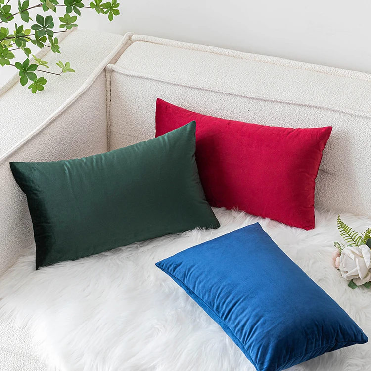 Wholesale custom luxury velvet sublimated blank pillowcase 50*30 printed decorative sofa pillow case cushion covers