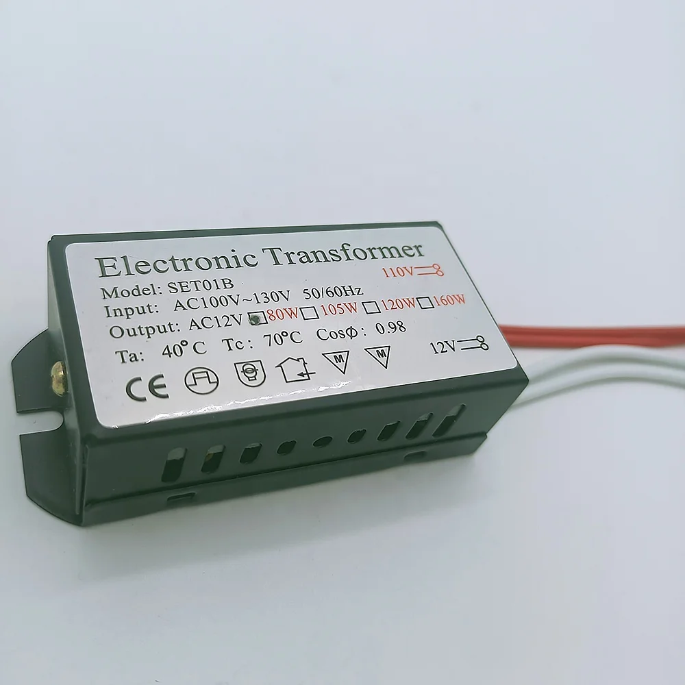 110V Electronic Transformer 80W AC110V-130V to AC 12V Power Supply For G4 Halogen Crystal Lamp Beads Quartz Chandelier