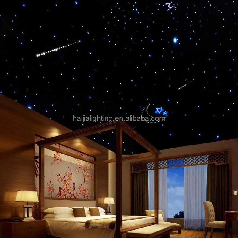 Two colors double head 150 - 2000 fibers 32W starlight headliner kit with twinkle and shooting stars for ceiling / car star roof