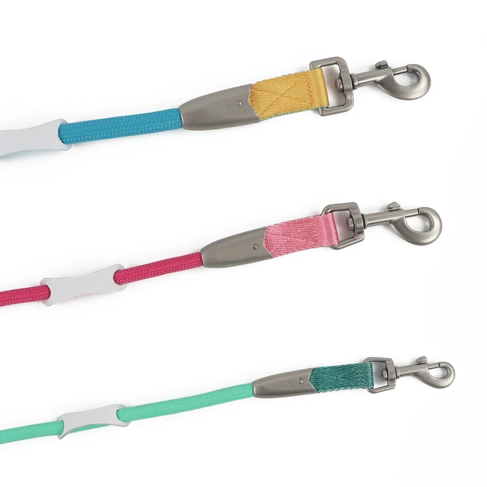 Custom Soft Handle Nylon Rope Luxury Handmade Hands Free Dog Leash Multiple Colors Leash Dog Lead Dog Rope Leash