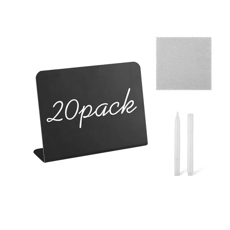 V Shape Message Board Signs Mini Chalkboard Sign Food Labels for Party Sign Board with Easel Stand