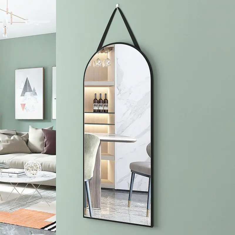 Standing Hanging Leaning Against Bedroom Wall Full Body Length Decor Aluminum Alloy Frame Arch Mirror