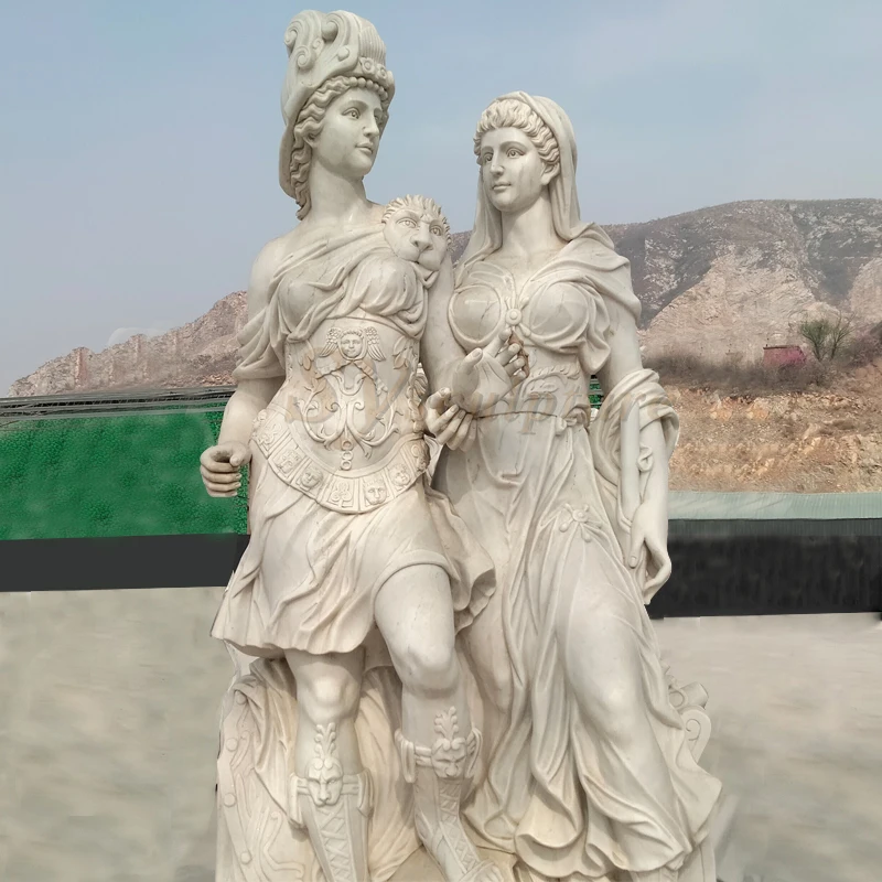 Classic Fighter Sculpture Greek Women life size Soldier Warrior Statues sculpture for Park Decoration