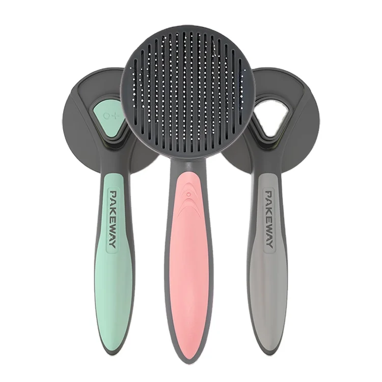 
Pet Groom Brush Comb Pet Grooming Comb Dog Brush Dog Comb Cat brush with self clean button pet hair remover 