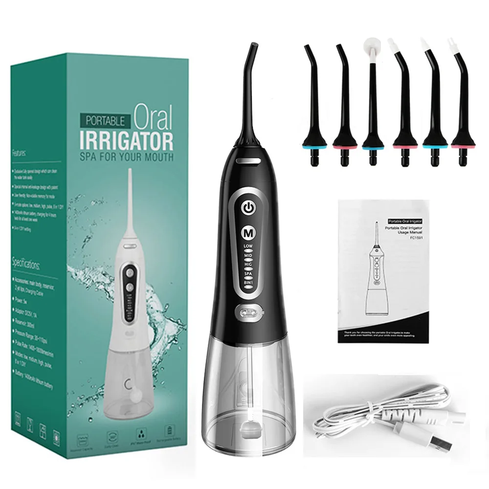 Water Flosser Professional Cordless Rechargeable Electric Dental Oral Irrigator Ultra Water Jet for Teeth Braces Care 5 Modes