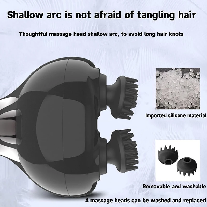 Rechargeable Waterproof Handheld Massager for Deep Clean and Stress Relief Scalp Massager