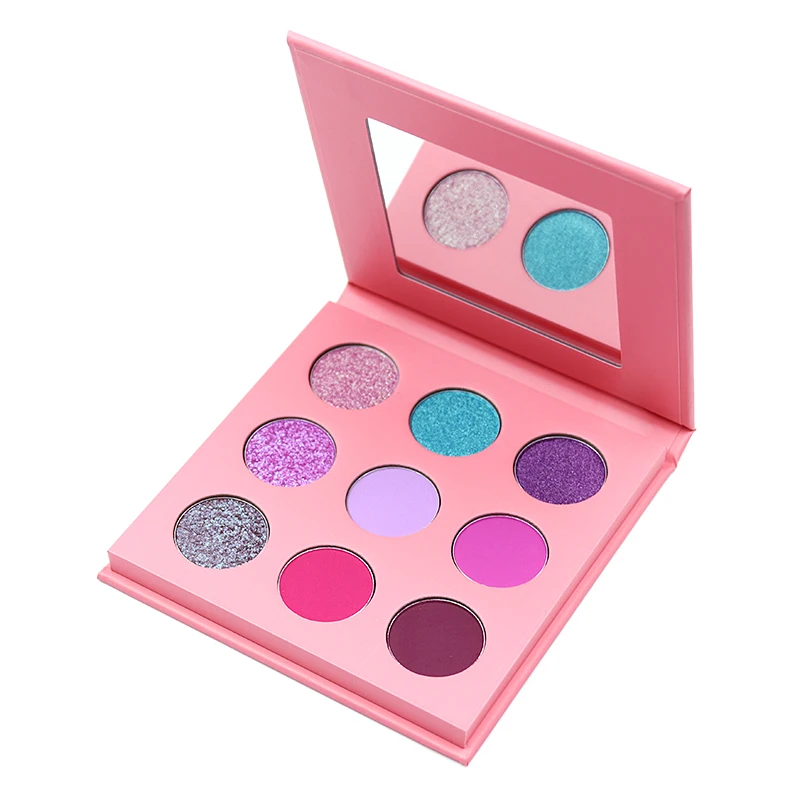 Pink Eyeshadow Palette New Trending Private Label 9 Colors Waterproof Luminous Eye Makeup OEM