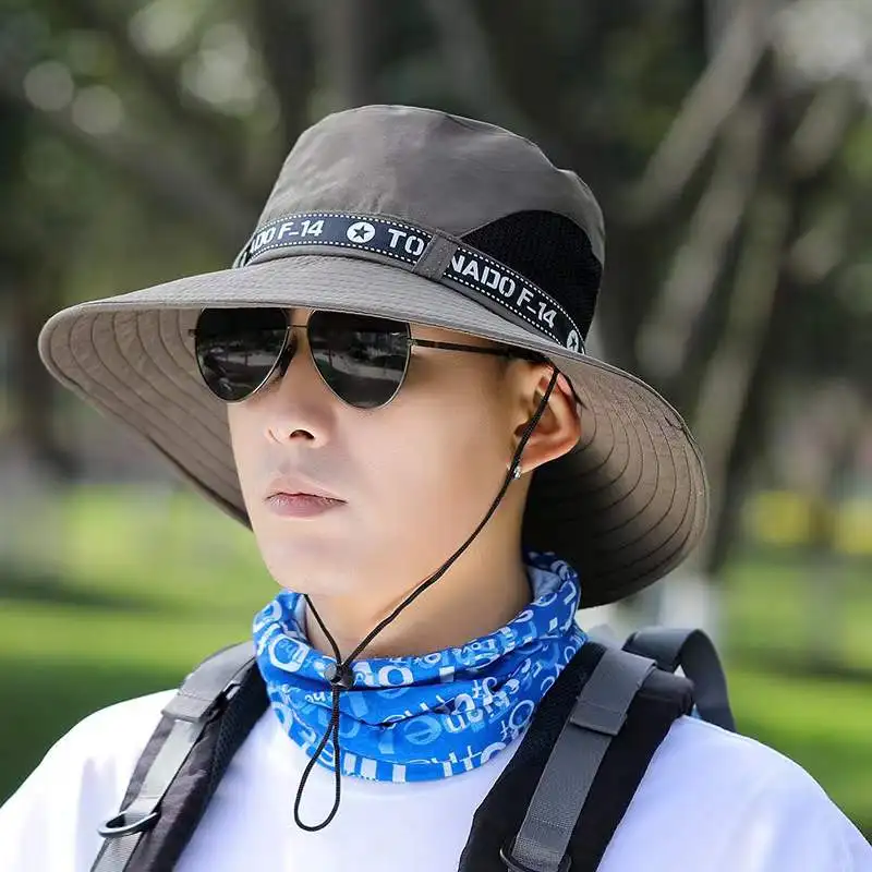 Летняя уличная рыболовная шляпа с закругленными краями используется для туризма, растушевки, езды на велосипеде, альпинизма и рыбалки для мужчин