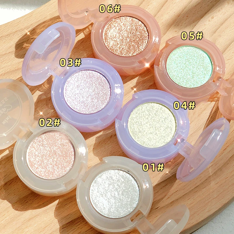 OEM Cosmetic Monochrome eyeshadow pearlescent burst sparkl brightening highlighter lying silkworm stage makeup eyeshadow palette