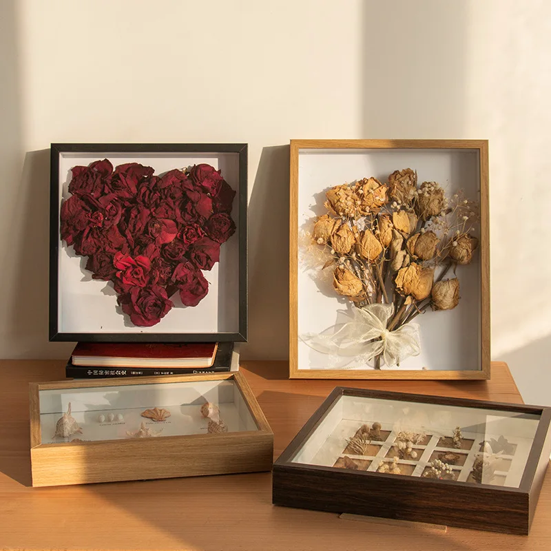 Three-dimensional hollow specimen frame diy handmade butterfly insect clay display table dried flower photo frame