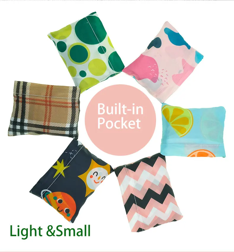 Custom available Reusable 100%Polyester Grocery Tote Shopping bags