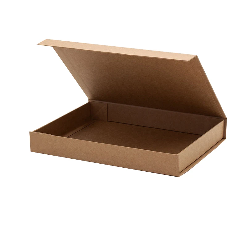 china manufacturer promotional oem low price  custom logo black clothing paper cardboard rigid kraft brown magnetic gift box