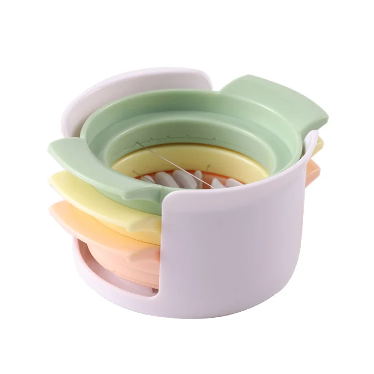 Wholesale Kitchen Egg Tool 3 in 1 Stainless Steel Wire Strawberry Egg Slicer Cutter Compact Egg Sliceror for Strawberry Fruit