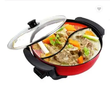 
2021 Electric Hot Pot double Soup pots Kitchen indoor Smokeless Pots Cookware 