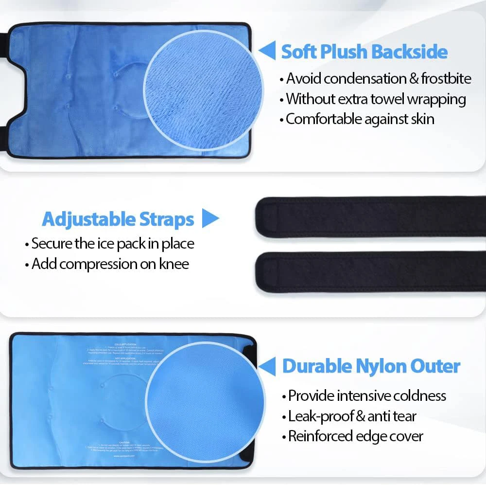 Custom Knee Gel Ice Pack Wrap Freeze Knee Brace Hot Cold Comrpess For Arthritis Knee Pain Relief