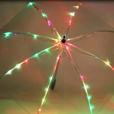 Горячая продажа светящийся зонтик прозрачный светодиодный зонтик Пользовательский логотип печать