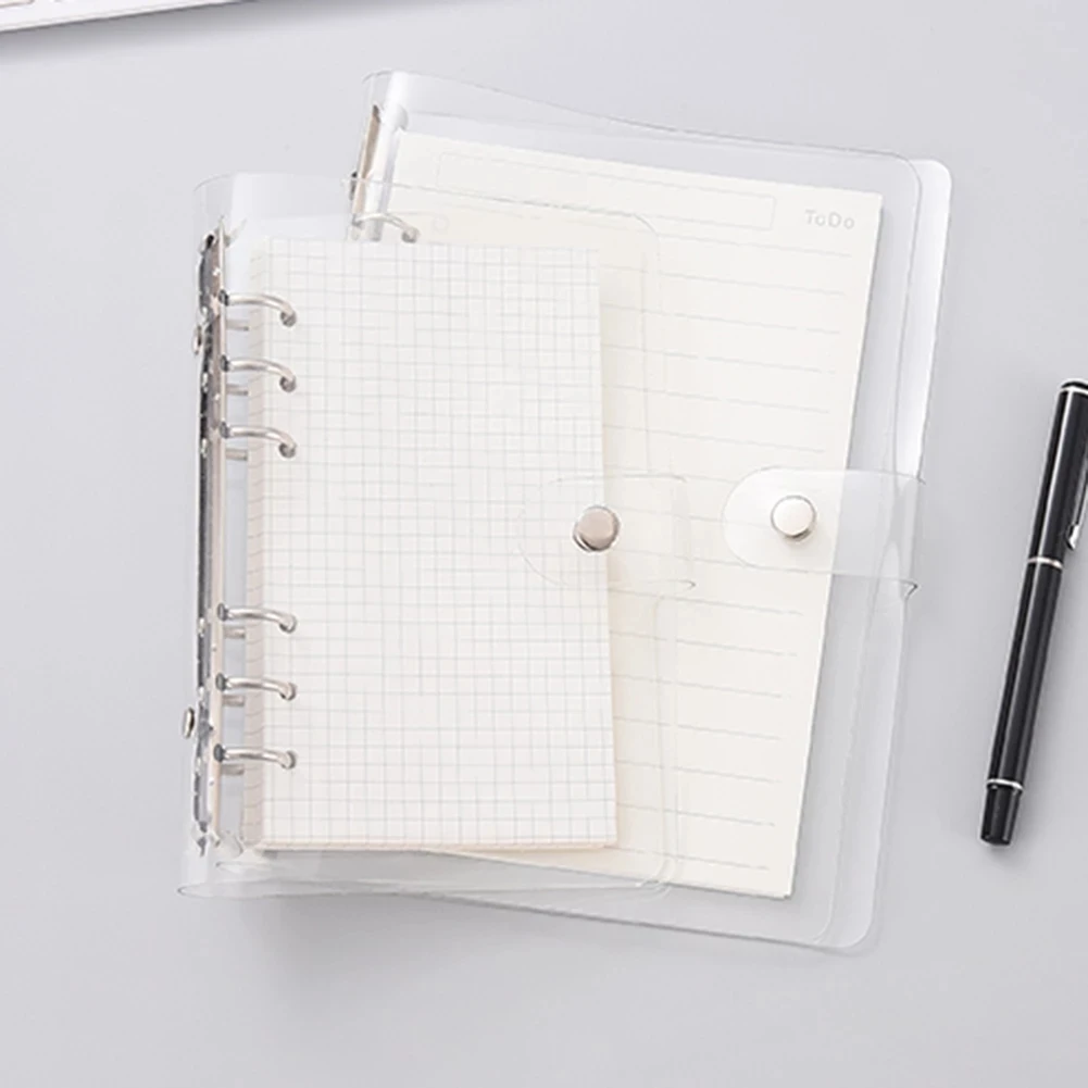 Transparent PVC Loose-leaf Notebook Cover A5/A6/A7 Rainbow Hand-book DIY Transparent Coil 2021 School Office Supplies