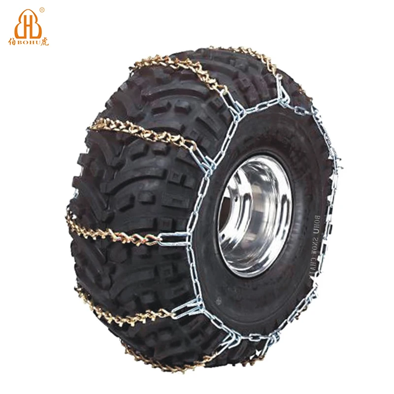 BOHU chain manufacturer alloy steel ATV chain zinc plated anti-skid snow mush chain for wheels