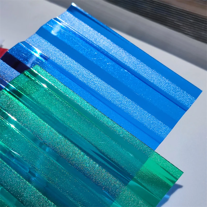 UV coated protected and high light transmission corrugated embossed polycarbonate sheet