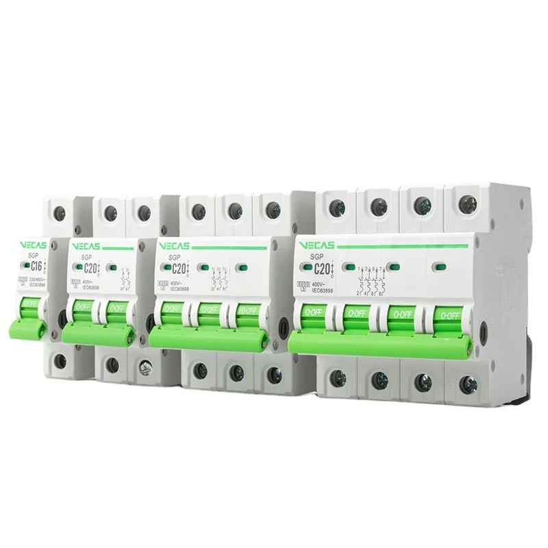 VECAS SGP DC/AC SOLAR mini DZ47-63 1-63A electric Breakers 1P/2P/3P/4P 220V/240V/415V 25A/32A MCB miniature Circuit Breaker