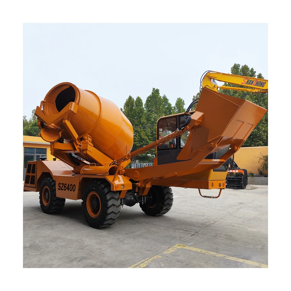 Китайский Shanzhong мобильный Бетономешалка SZ6400 4WD 6.0cbm дизельный самозагружаемый