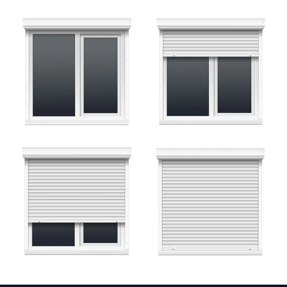 Beautiful Appearance Aluminum Rolling Shutter Window Factory Price Double Layer Slat Shutter Window