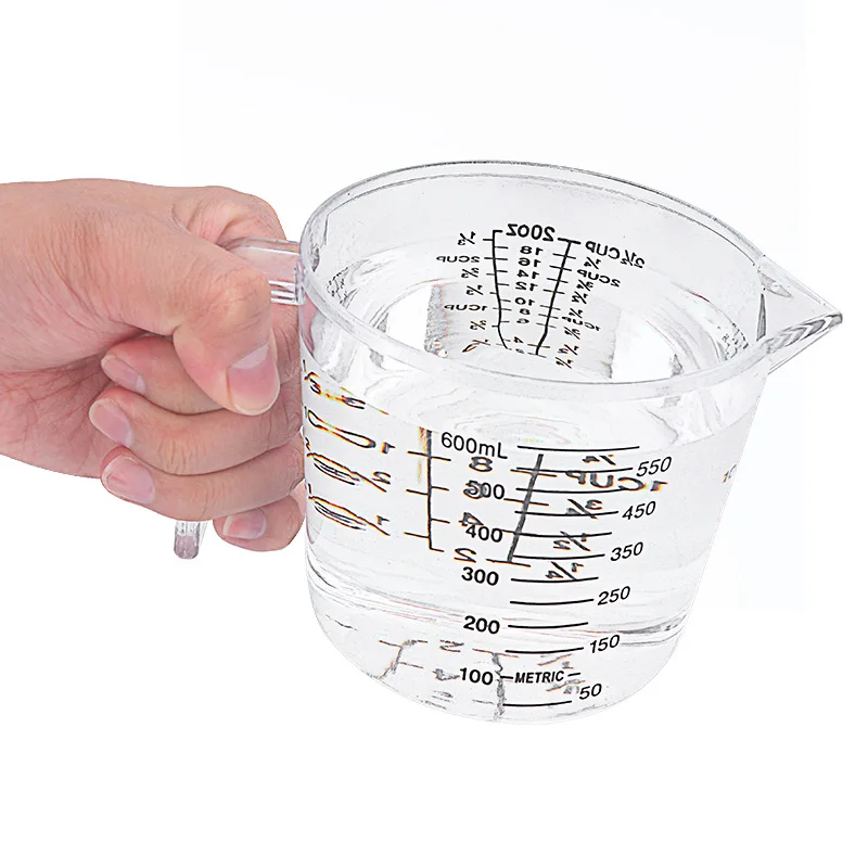 Hot selling plastic transparent measuring cups, kitchen measuring tools, baking tools