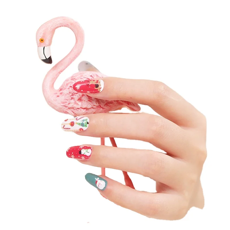 Factory Price Nail Stickers Halloween Glow in The Dark Colorful Christmas 3D Nail Art Wraps with Variety Designs