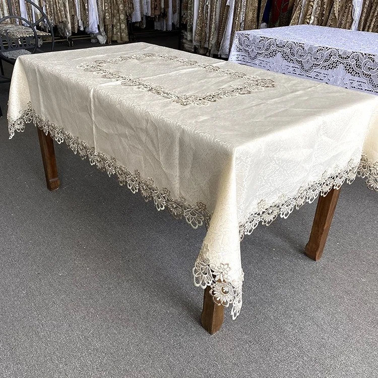 Machine Cutwork Embroidery Tablecloth For Dining Room