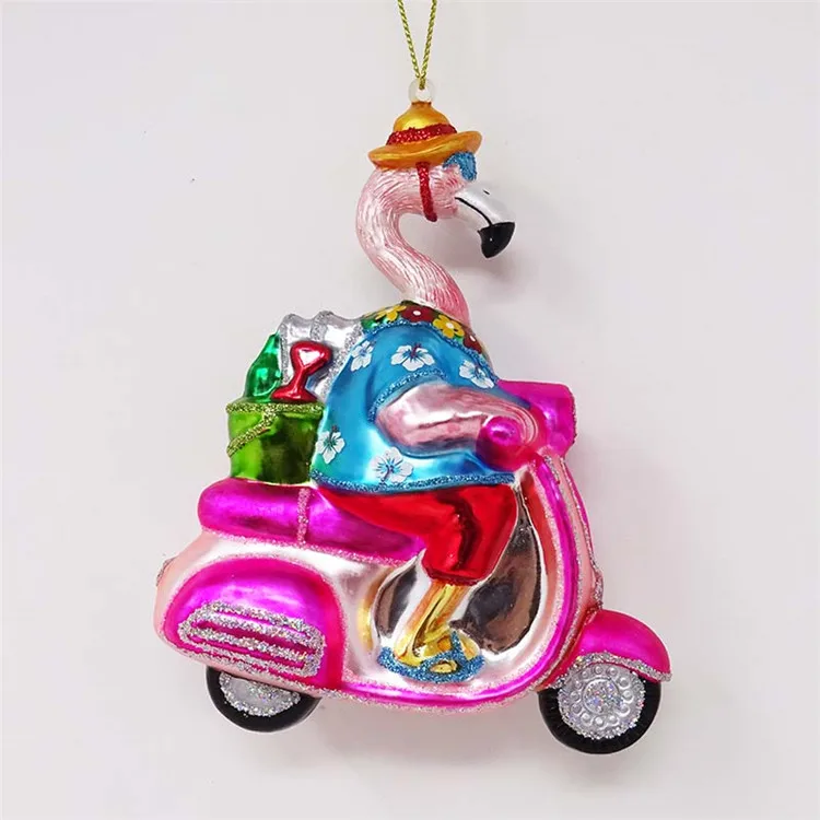 Best Selling Christmas Decorating Flamingo Glass Ornaments