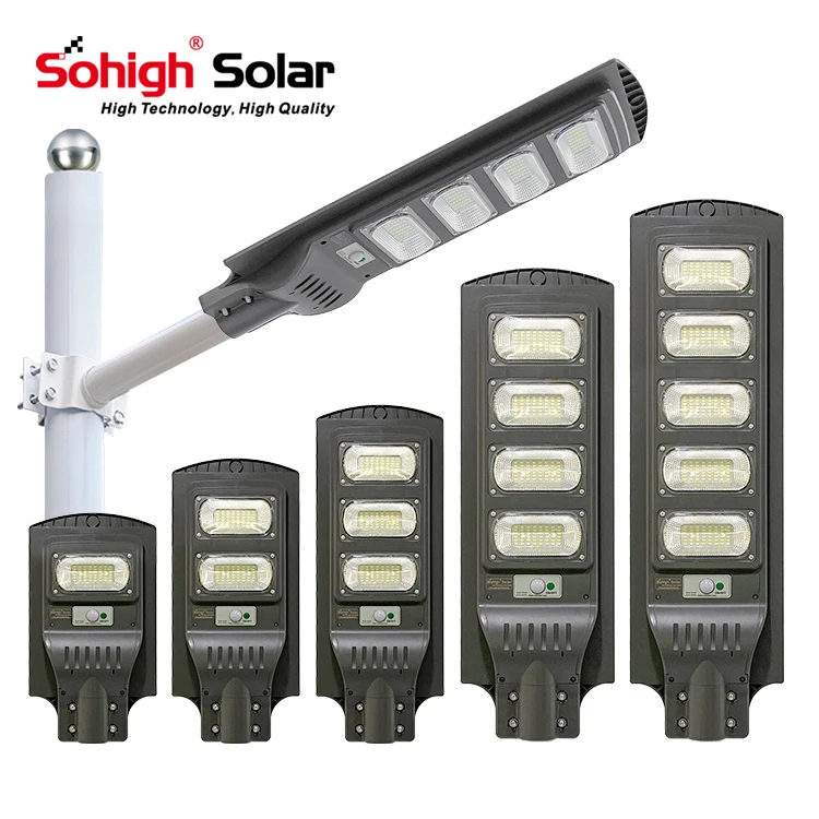 50 100 Watts 150 200 250 300 W All in One Outdoor Garden Lights IP65 Motion Lamp Panels System Panel Solar Sensor