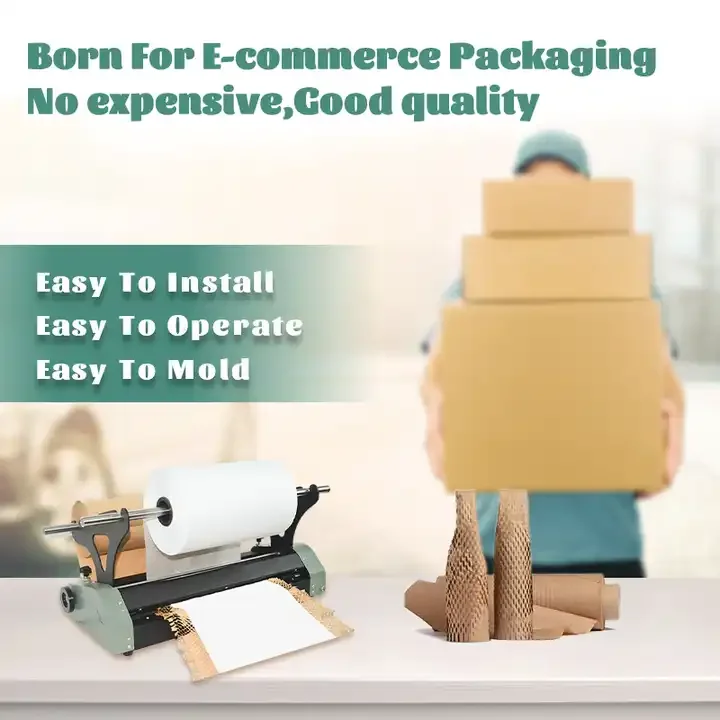 Star Manufacturer Speed 40 CM/S Cushion Packaging Roll Kraft Wrapping Machine Honeycomb Paper Dispenser